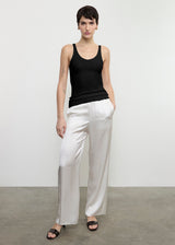Military Rib Slim Tank in Black, view 2