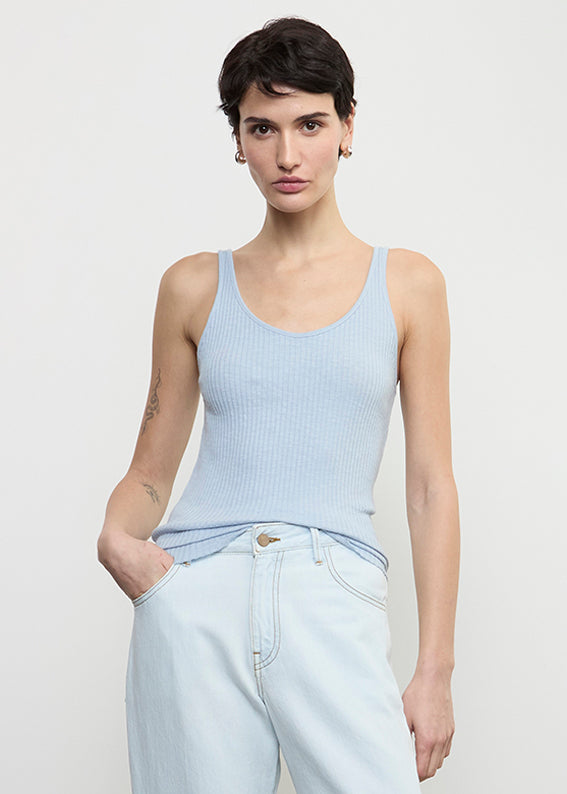 Enza Costa - Military Rib Slim Tank - Sky
