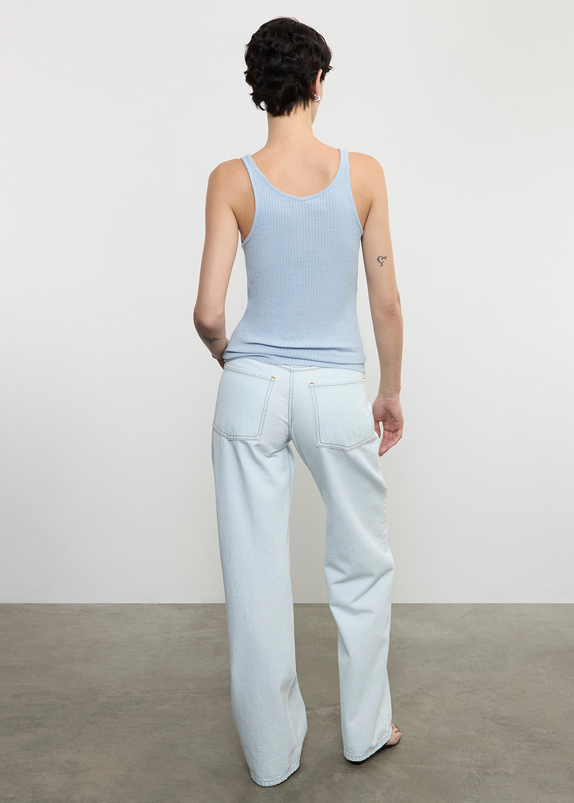 Enza Costa - Military Rib Slim Tank - Sky