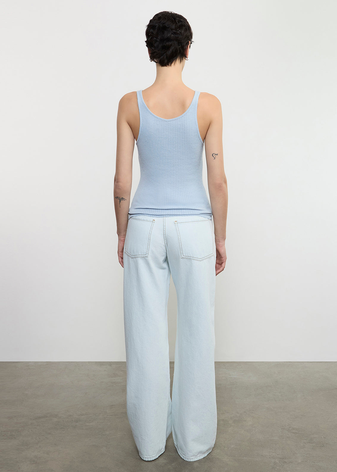 Enza Costa - Military Rib Slim Tank - Sky