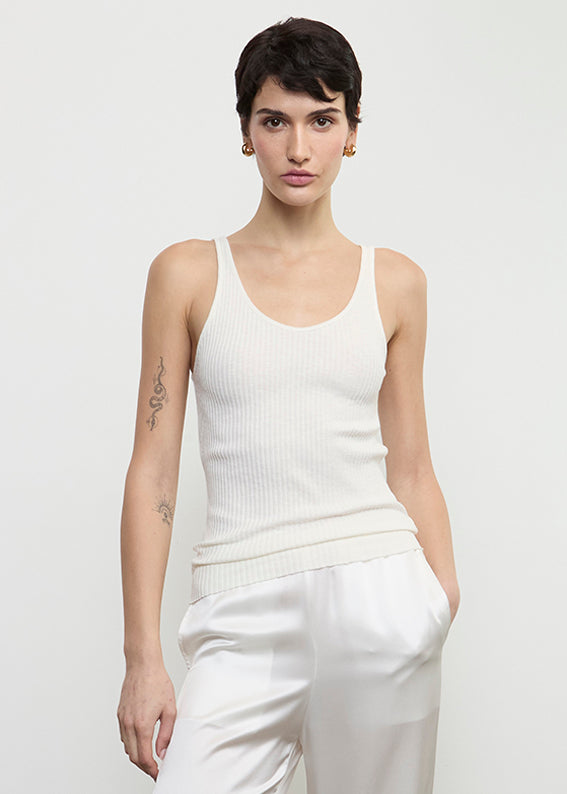 Enza Costa - Military Rib Slim Tank - Undyed