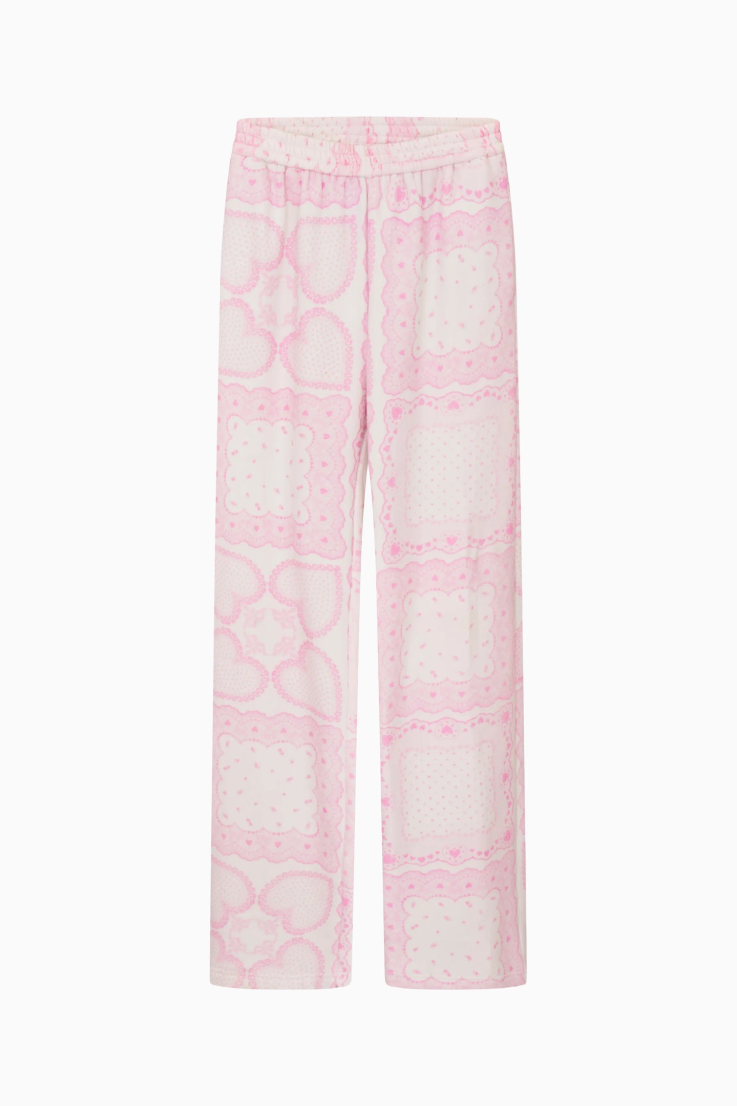 LoveShackFancy - Momo Heart Print Fleece Sweatpant - Love Lace