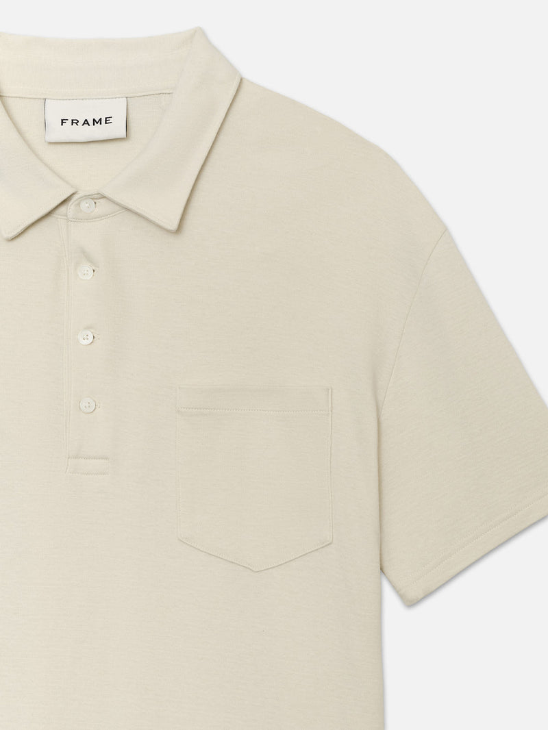 FRAME - Duo Fold Polo Shirt - White Canvas