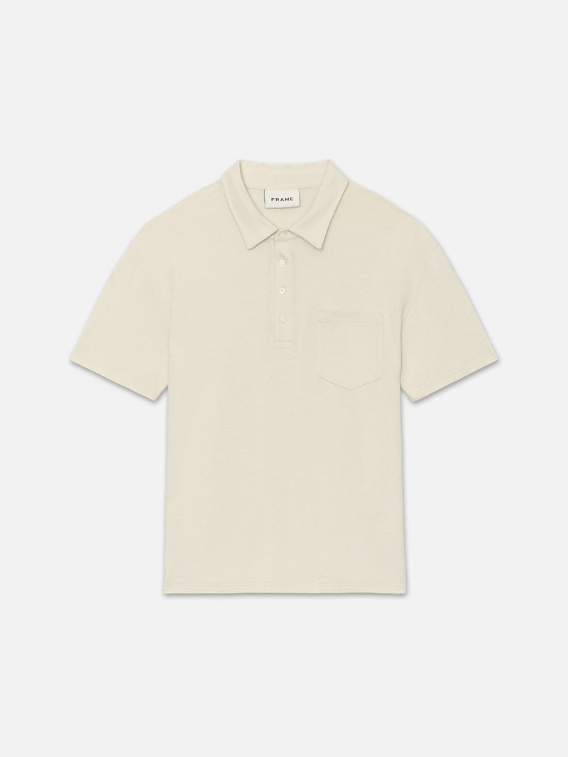 FRAME - Duo Fold Polo Shirt - White Canvas