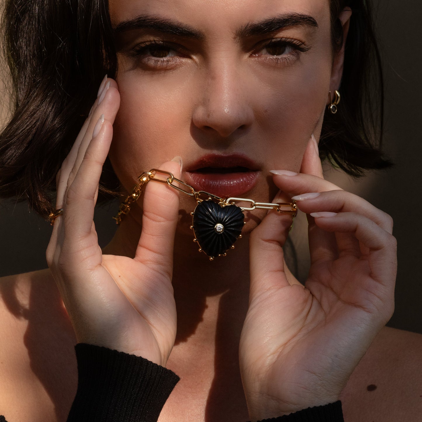 Malene Onyx Clip Necklace