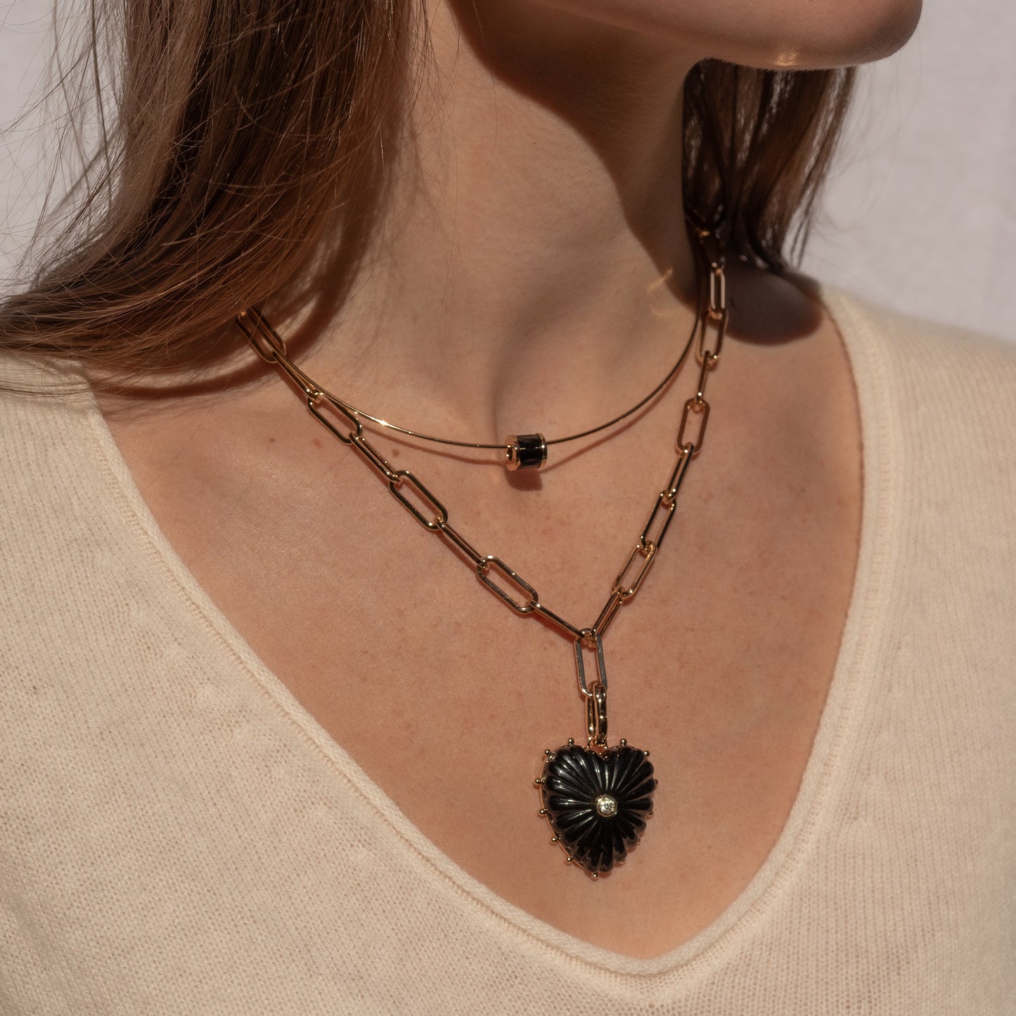 Malene Onyx Clip Necklace