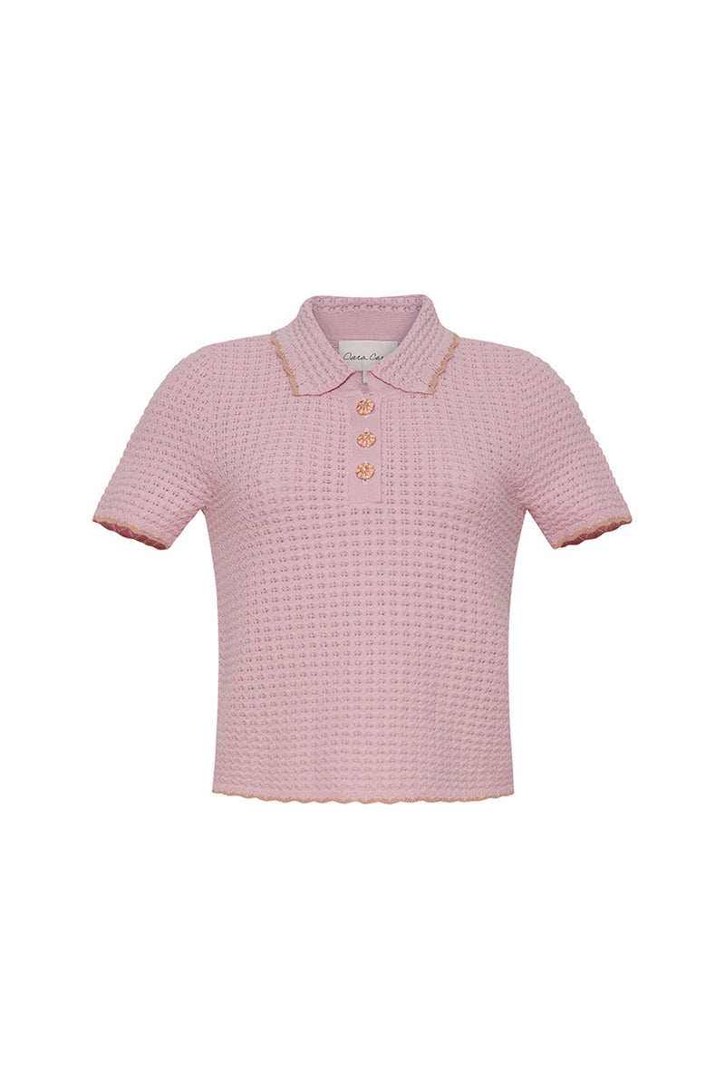 Cara Cara - Melody Polo - Light Pink Taupe Tipping