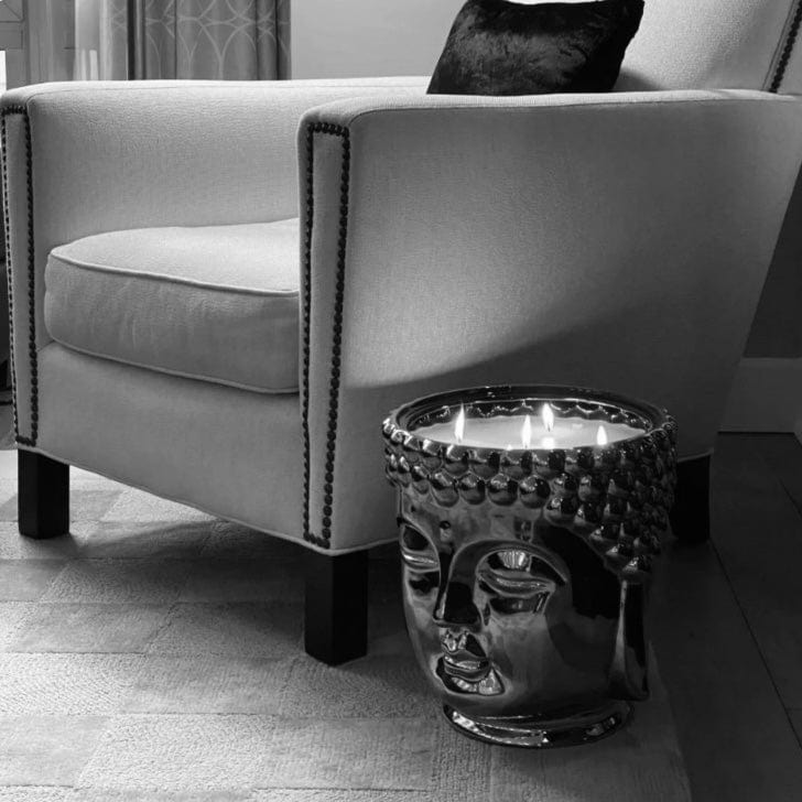 Silver Grande Buddha Candle