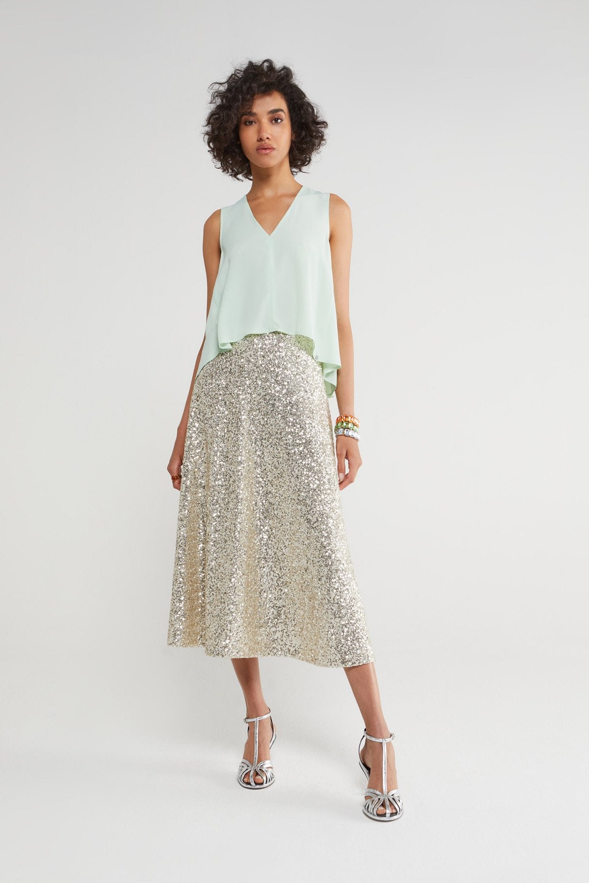 Ottod'Ame Midi Skirt With Sequins