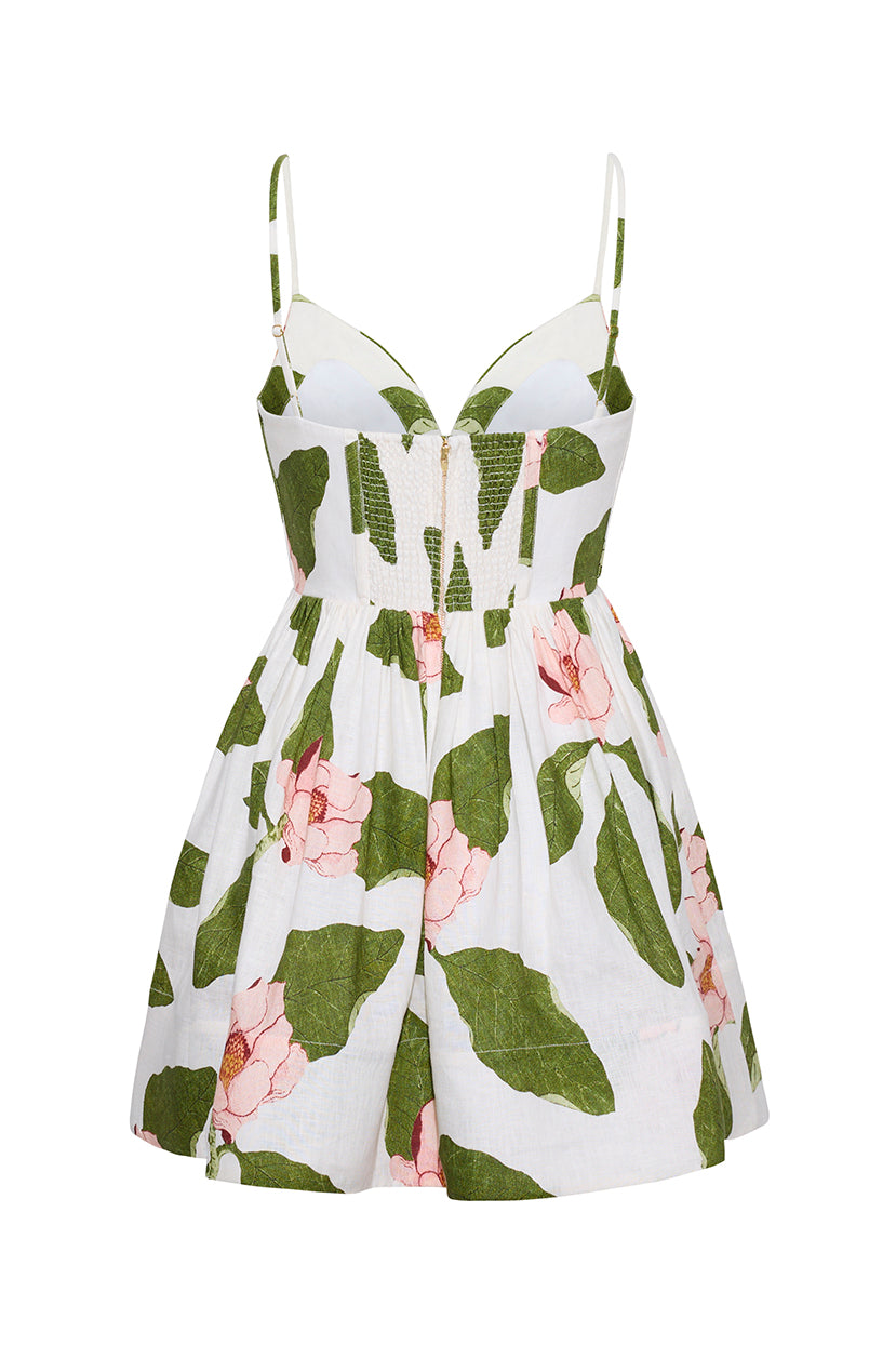 Miro Mini Dress in Lotus Ivory, back