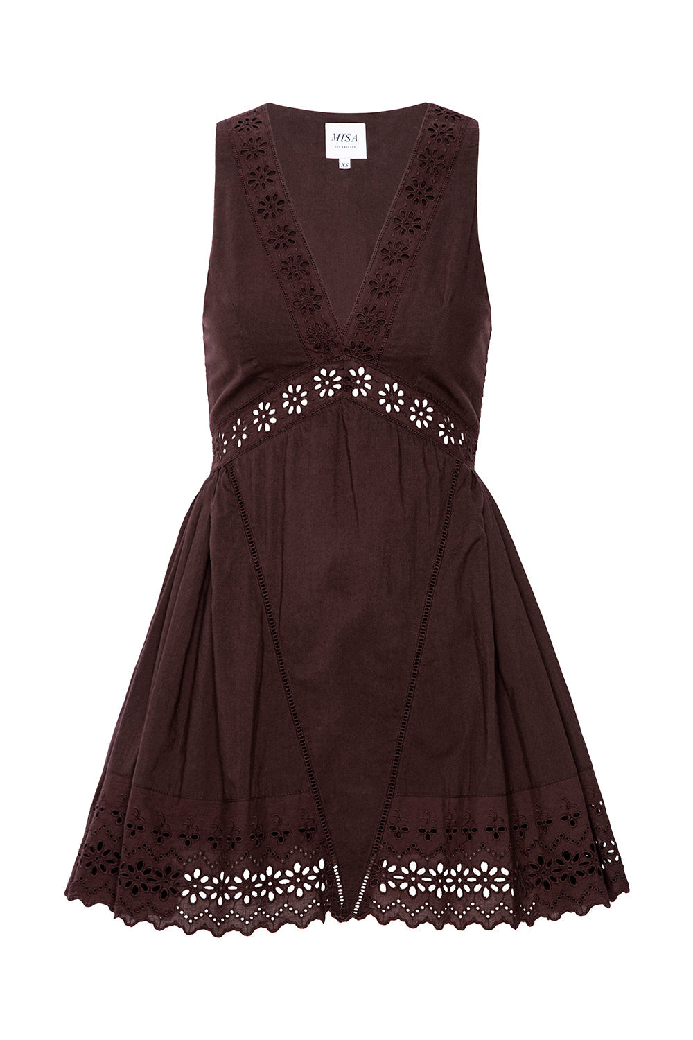 MISA Los Angeles - Cicely Dress - Brown Eyelet