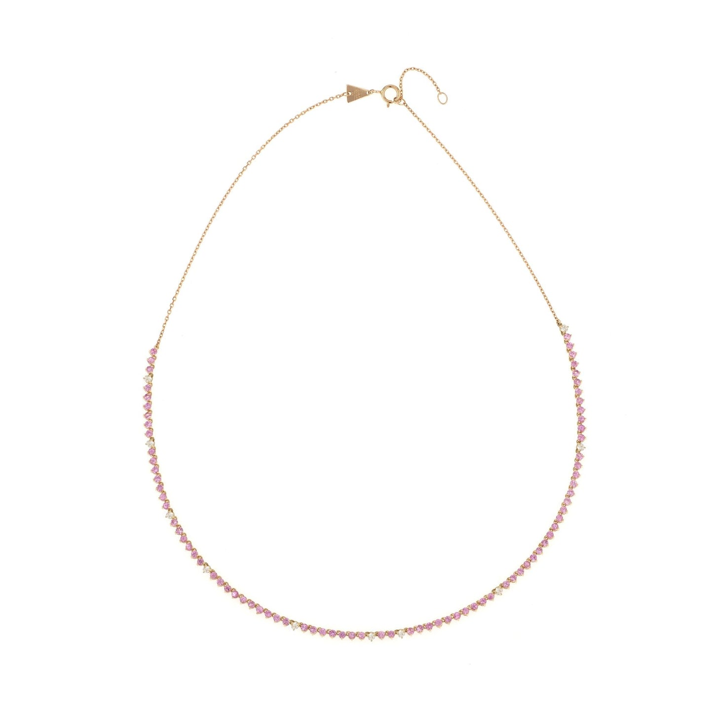 Adina Reyter - Pink Sapphire + Diamond Half Riviera Necklace