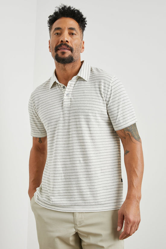 Rails - Napoli Polo Shirt - Cream Barley Stripe