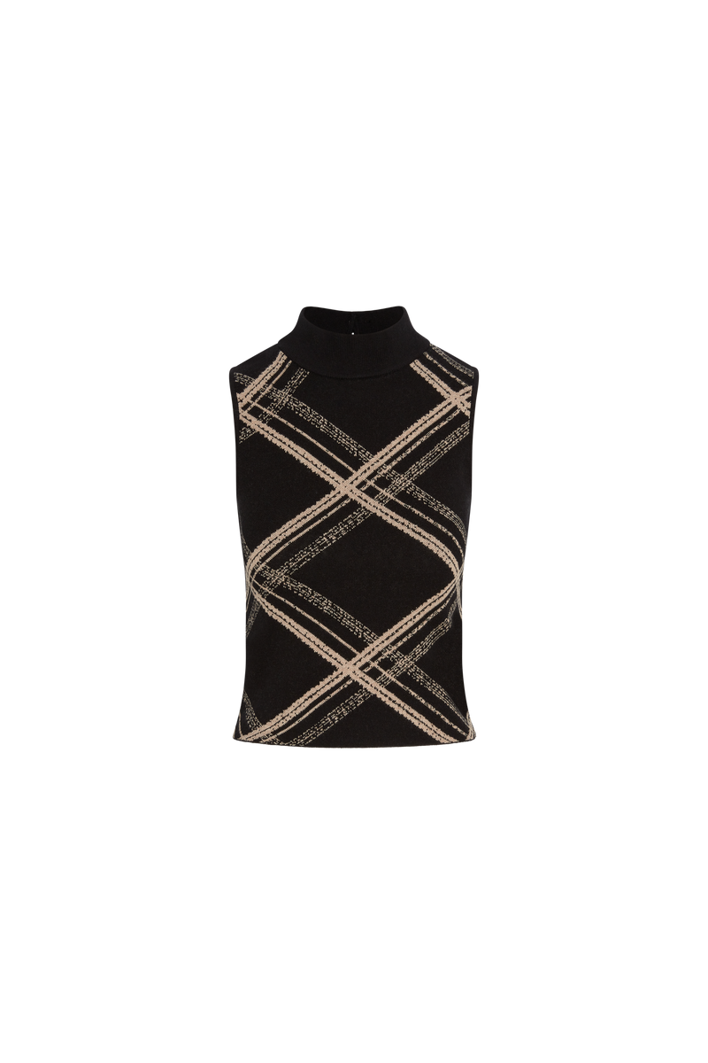 Nell Top in Plaid, front
