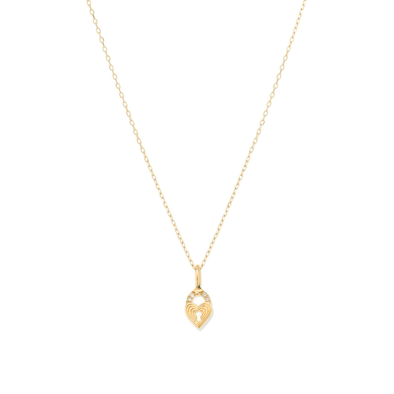 Adina Reyter Groovy Diamond Heart Padlock Mini Charm