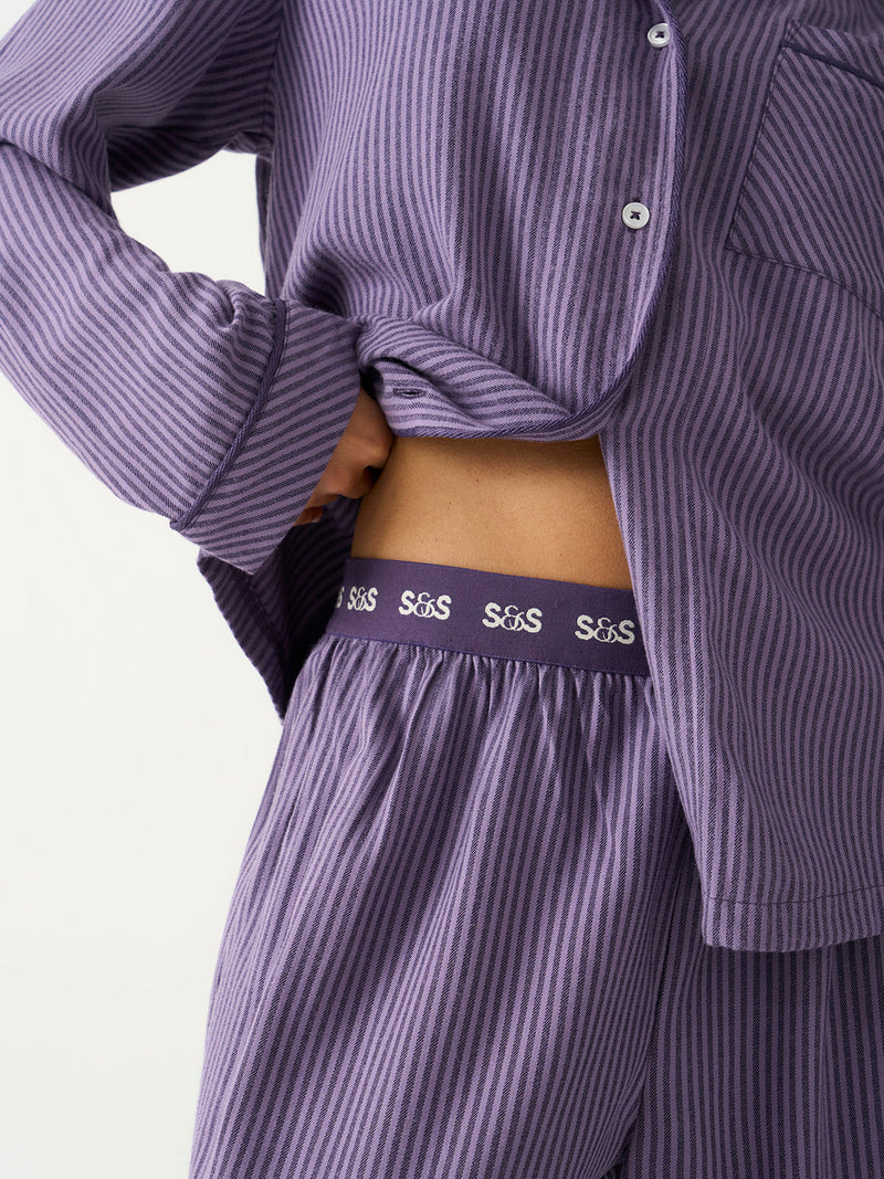 Ecovero Logo Waistband Pyjama Bottoms in Night Fog, back
