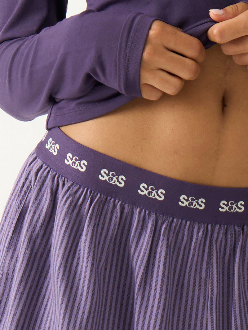 Ecovero Pyjama Shorts in Night Fog, detail