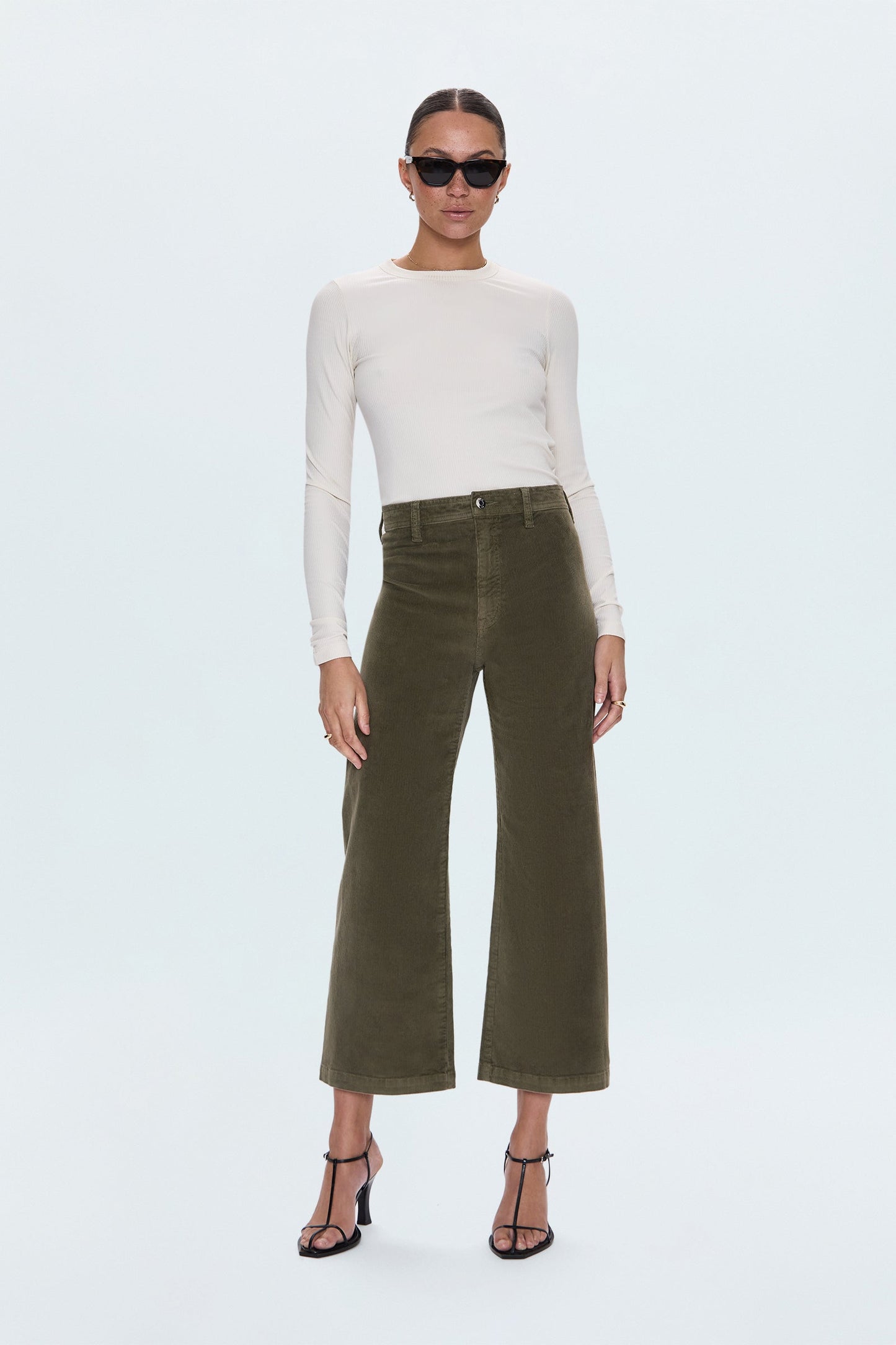 Pistola - Penny Crop High Rise Wide Leg Pant - Sequoia