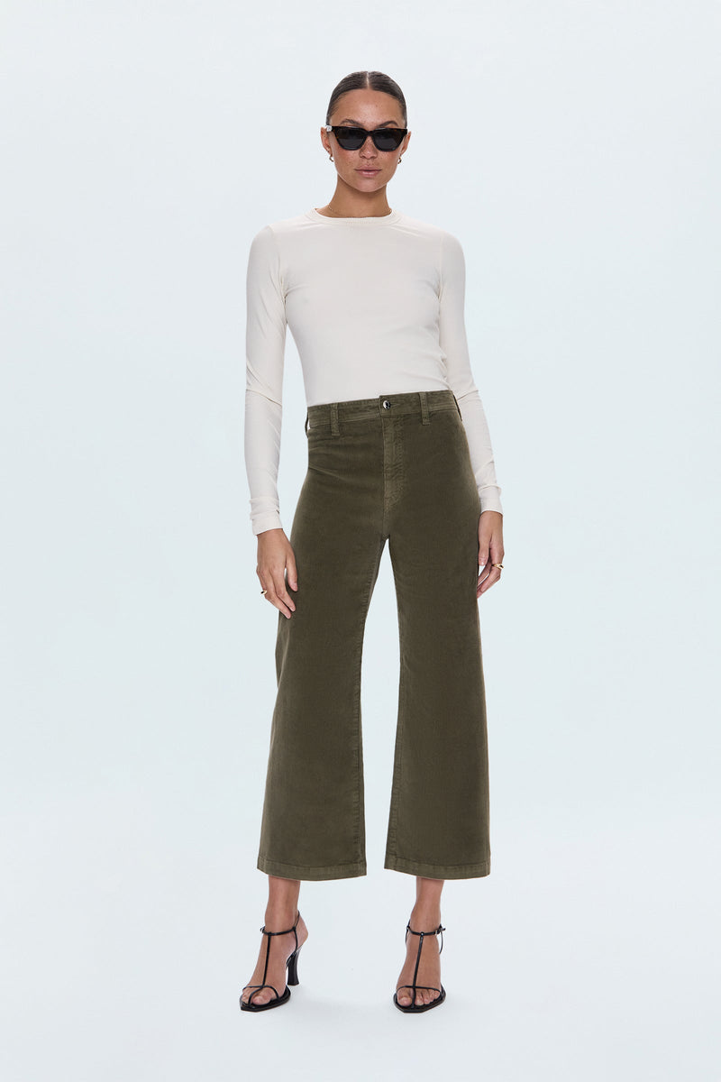 Pistola - Penny Crop High Rise Wide Leg Pant - Sequoia