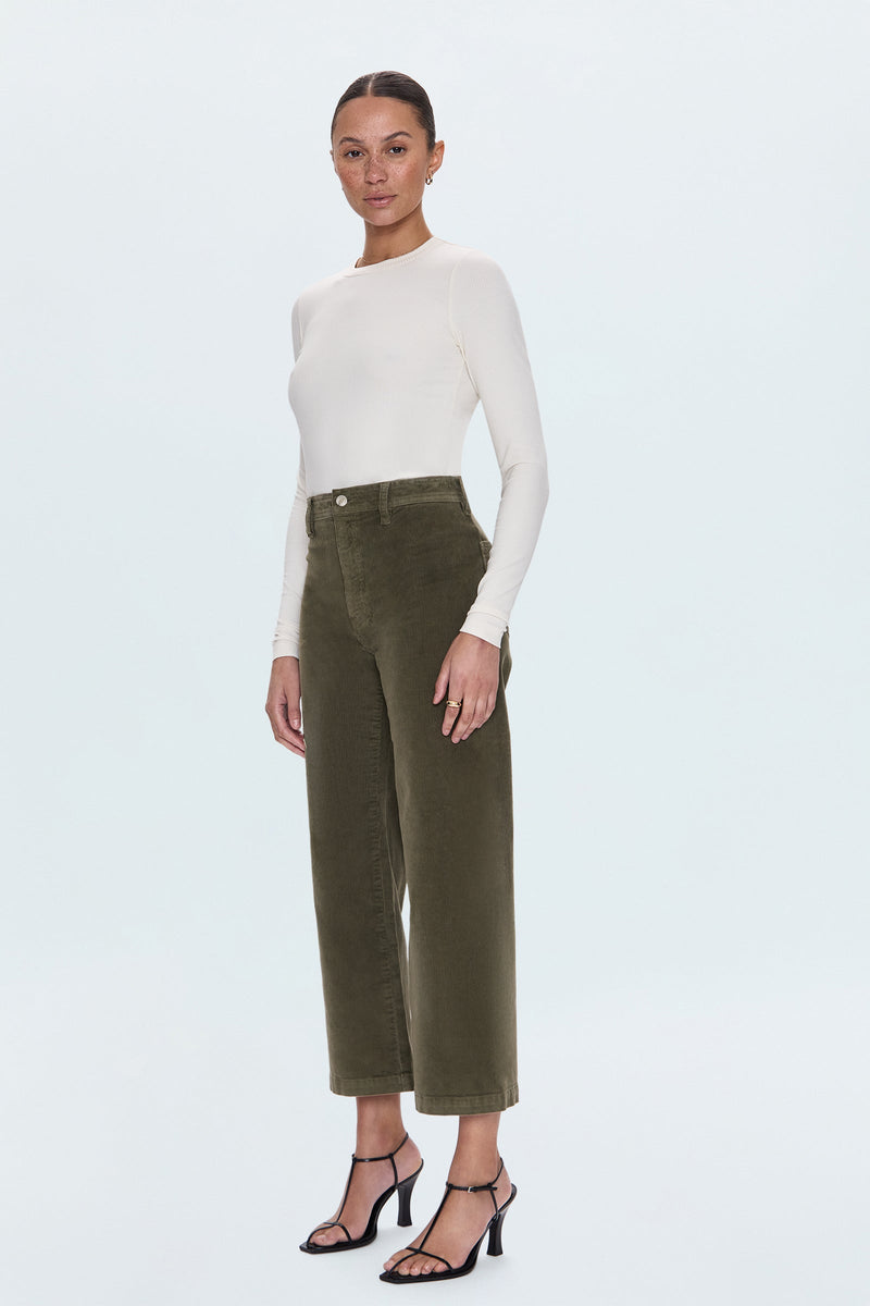Pistola - Penny Crop High Rise Wide Leg Pant - Sequoia