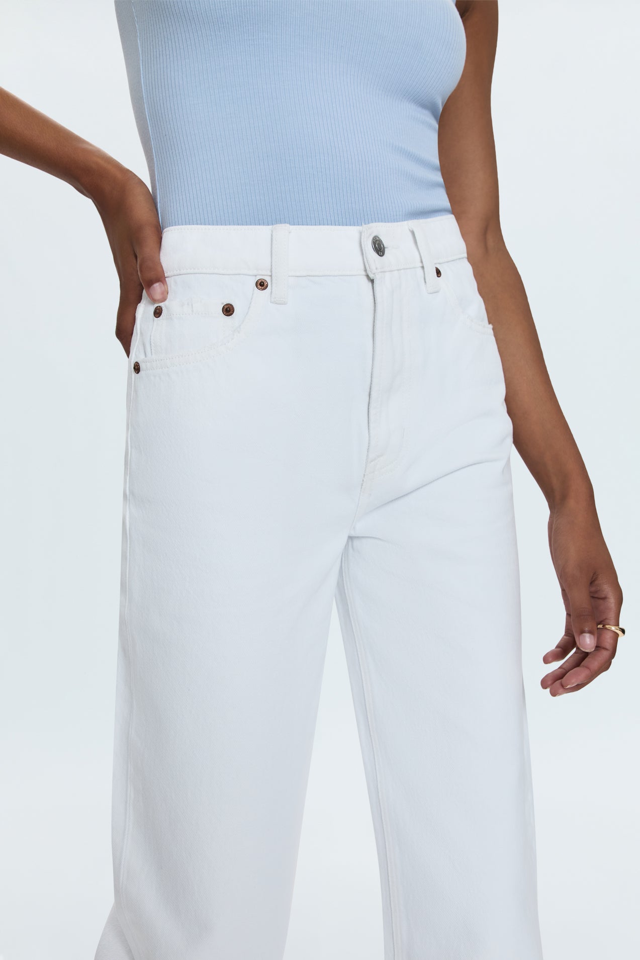 Pistola - Wes High Rise Barrel Jean - Vivid White