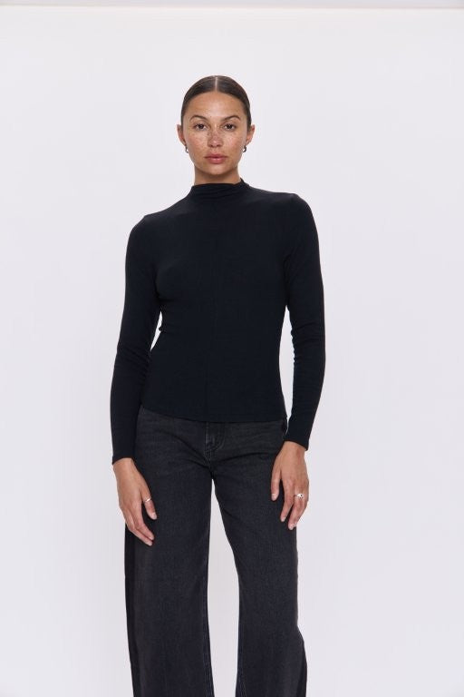 Pistola - Dara Long Sleeve Funnel Neck Top - Noir