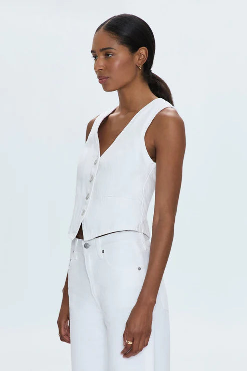 Pistola - Vero Cropped Denim Vest - White