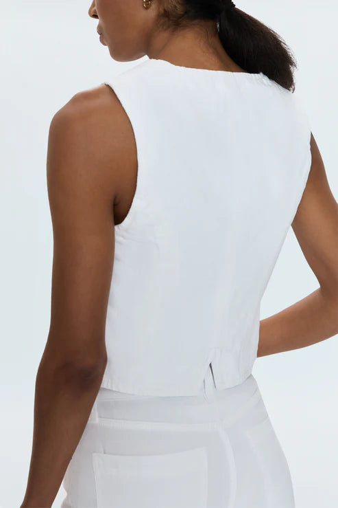 Pistola - Vero Cropped Denim Vest - White