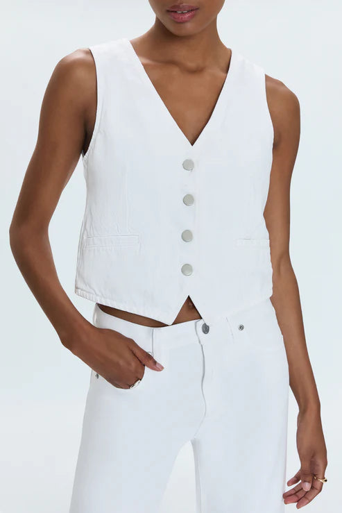 Pistola - Vero Cropped Denim Vest - White
