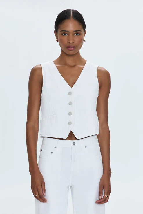 Pistola - Vero Cropped Denim Vest - White