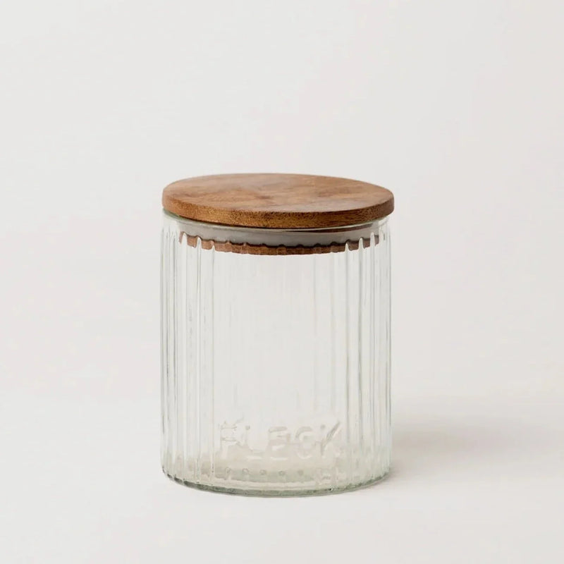 Fluted Glass Storage Jars (Set of 3)