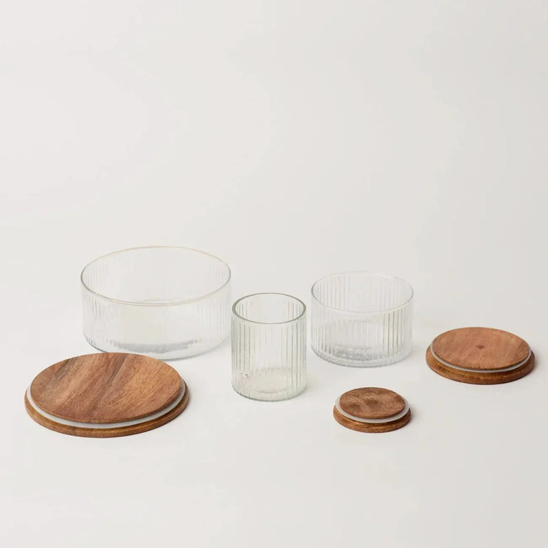 Fluted Glass Storage Jars (Set of 3)