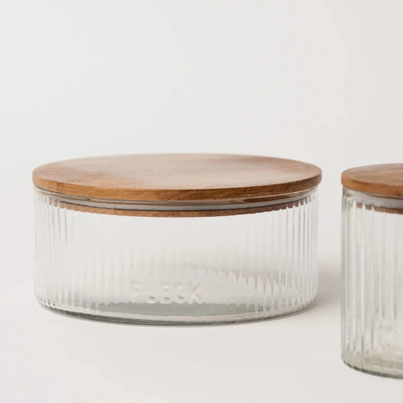 Fluted Glass Storage Jars (Set of 3)