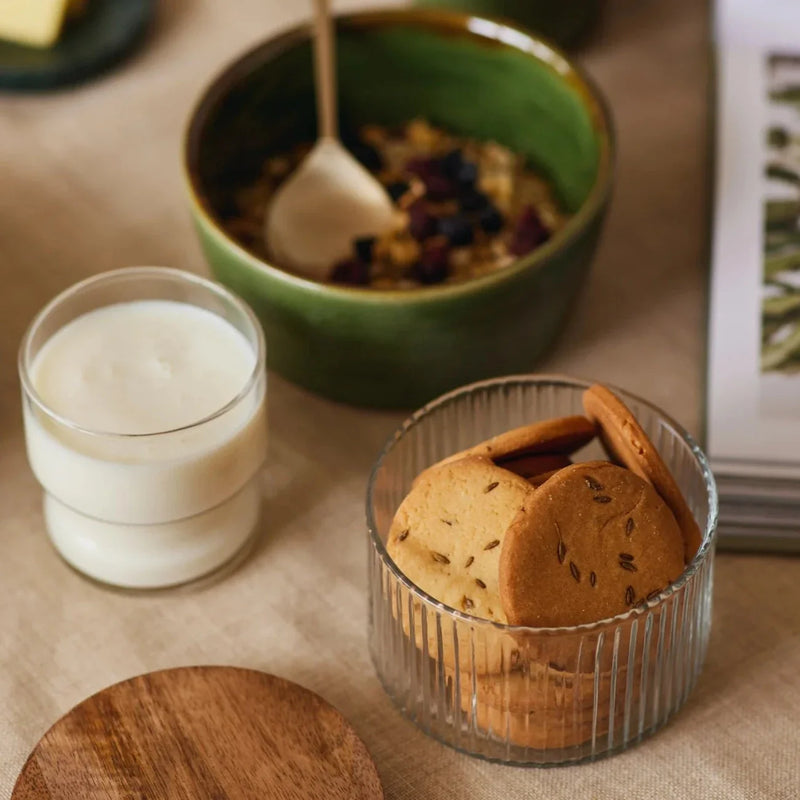 Fluted Glass Storage Jars (Set of 3)