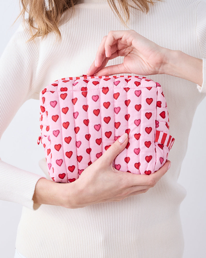 Mini Candy Hearts - Three's Best Pouch Set - Pink Macaron