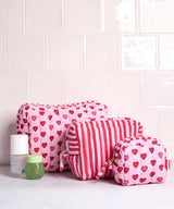 Mini Candy Hearts - Three's Best Pouch Set - Pink Macaron