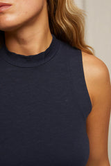 PerfectWhiteTee - Phoebe Shell Tank Top - Navy