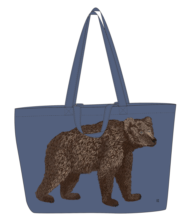 Ours Maxi Shopper Bag in blue, Inoui Editions