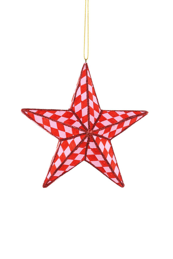Load image into Gallery viewer, Checkered Star Red
