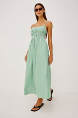 Primrose Dress - Emerald Stripe