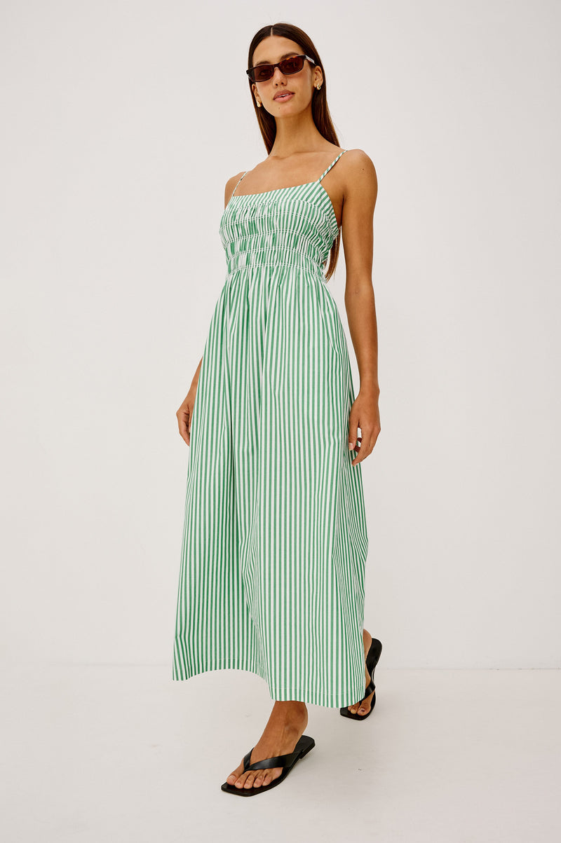 Primrose Dress - Emerald Stripe