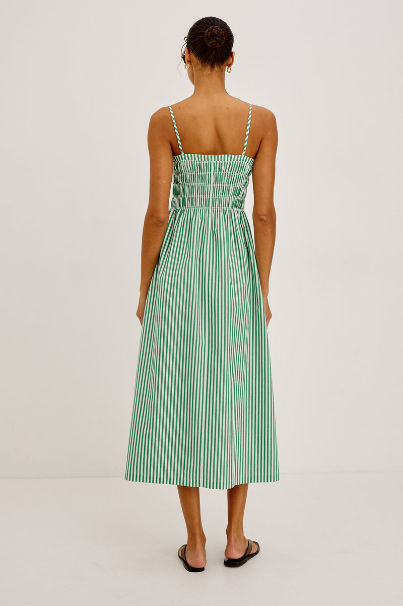 Primrose Dress - Emerald Stripe
