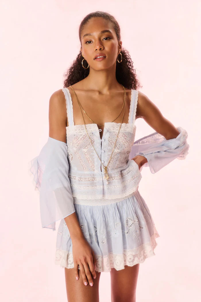 LoveShackFancy - Pruitt Top - Pale Blue