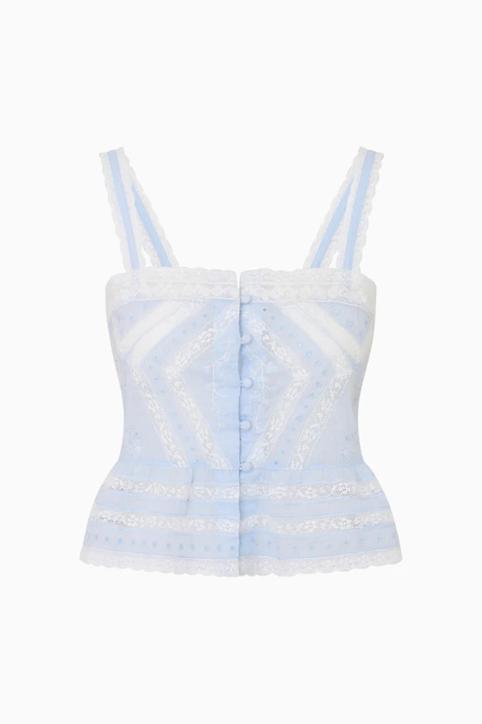 LoveShackFancy - Pruitt Top - Pale Blue