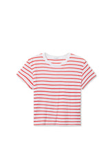 PerfectWhiteTee - Everett Stripe Jersey Striped Short Sleeve Tee - Tomato Stripe