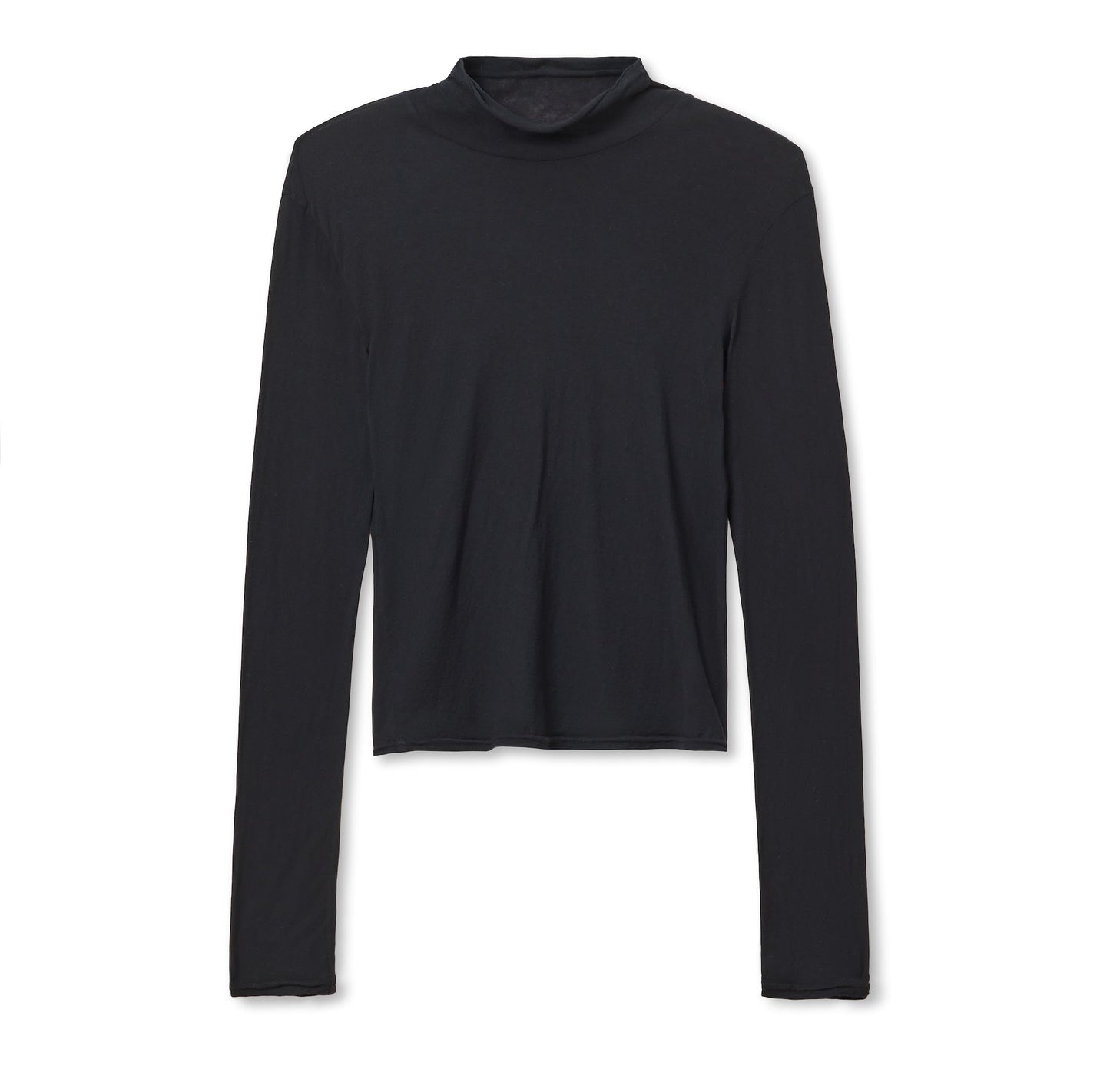 PerfectWhiteTee - Kim French Jersey Mockneck Top - True Black