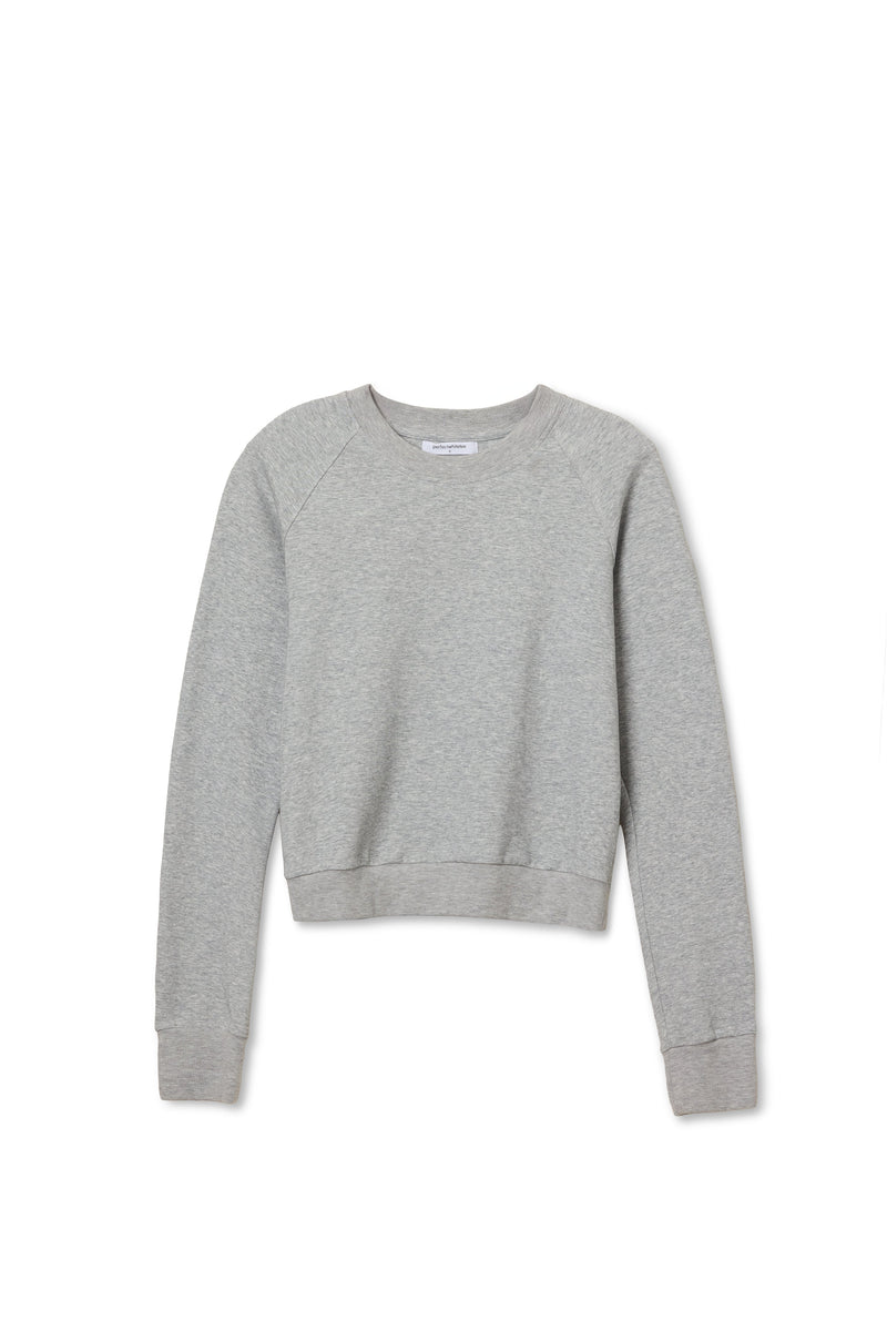 PerfectWhiteTee - Lucia Travel Long Sleeve Raglan Crew - Heather Grey