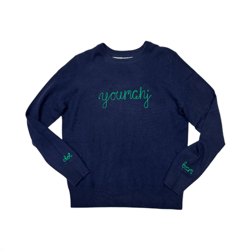 YouMahj Cashmere Chainstitch - Navy