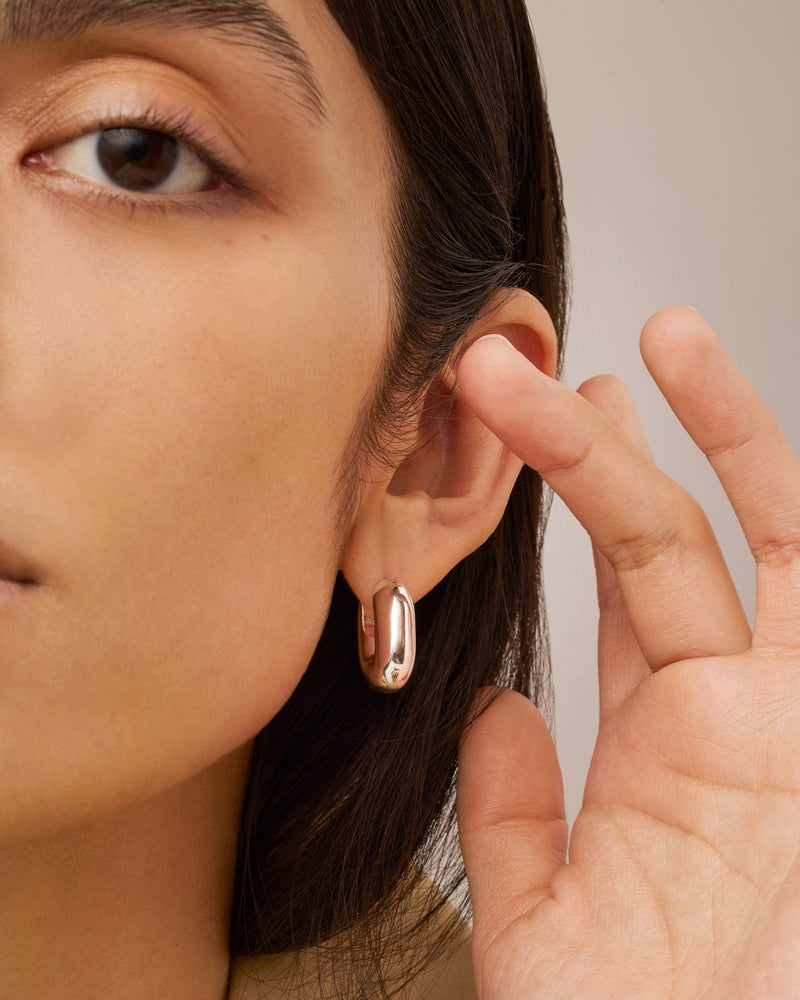 Jenny Bird - Puffy U-Link Earrings - High Polish Silver