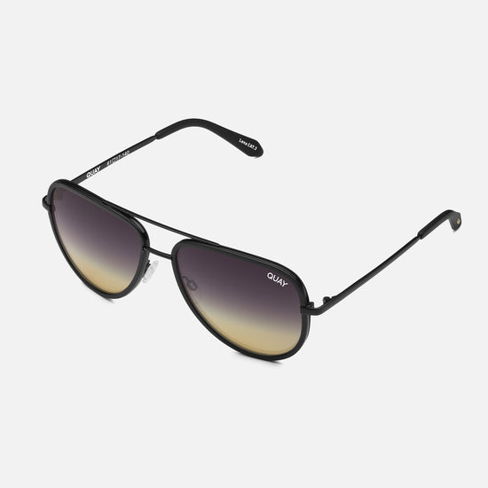 All In Medium Sunglasses, Black/Black Gold